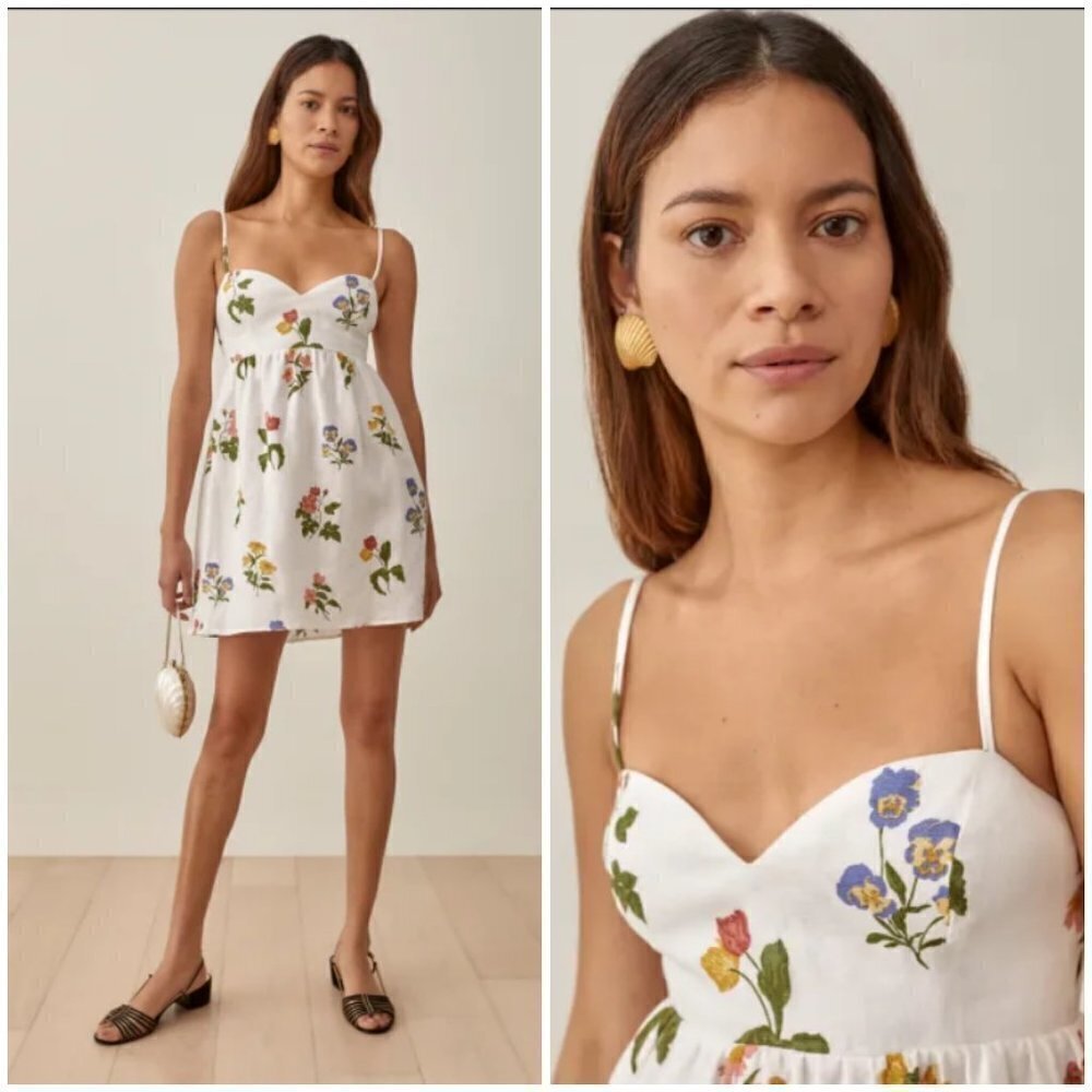 💕REFORMATION💕 Martin Linen Dress ~ Botanical 10 NWT - Picture 2 of 15